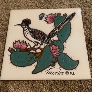 Vintage Cleo Teissedre handcrafted tile